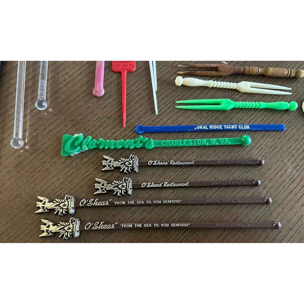 Vintage Mixed Lot 33 Stir Sticks Golf Restaurants Hotels‎ Advertising